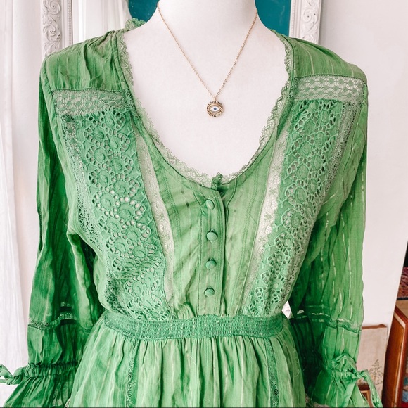 REVOLVE BRAND - Green Lace Tularosa Fit + Flair Dress - Picture 3 of 3